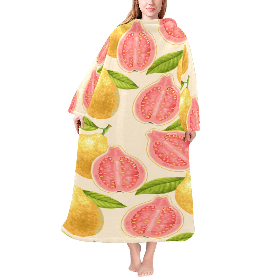 Beautiful guava pattern Blanket Robe with Sleeves