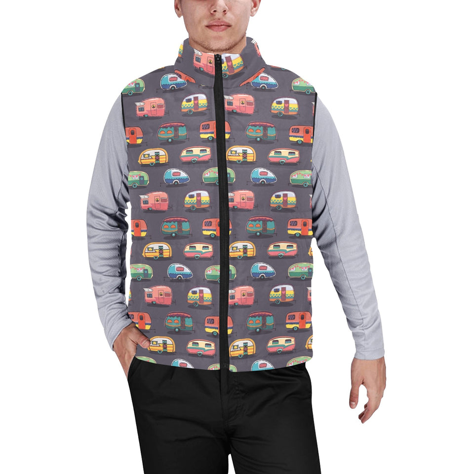 Camper Van Pattern Print Design 02 Men's Padded Vest