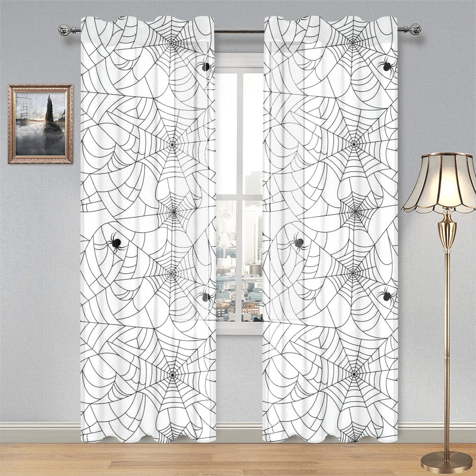 Spider web cobweb pattern white background Gauze Curtain