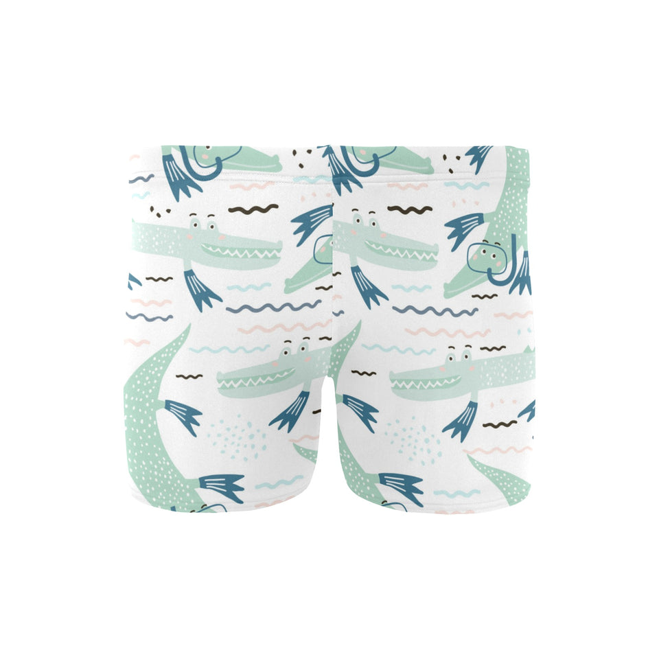 Crocodile diver pattern Men's Swimming Trunks