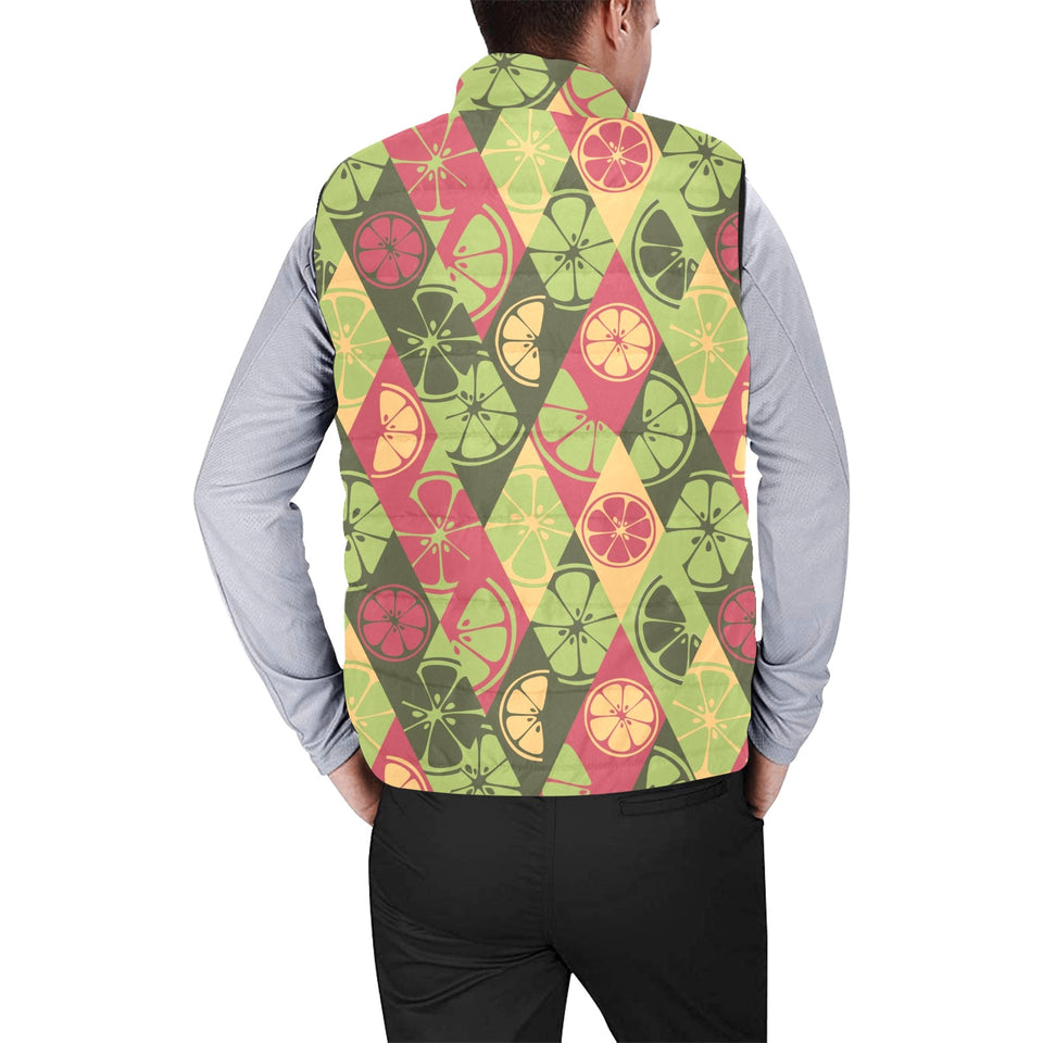 Cool Geometric lime pattern Men's Padded Vest