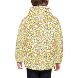 Popcorn Pattern Print Design 03 Kids' Boys' Girls' Padded Hooded Jacket