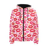 Lips Pattern Print Design 01 Men's Padded Hooded Jacket