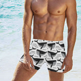 Black whale pattern Men's Swimming Trunks