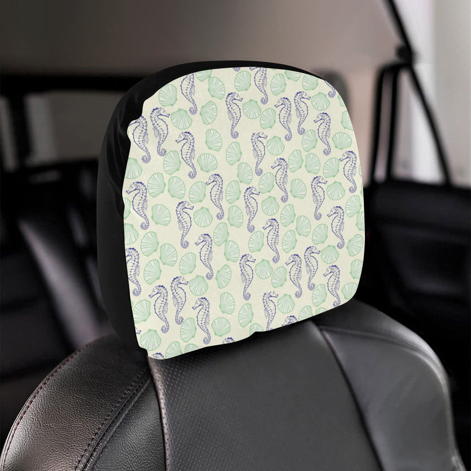 Seahorse shell pattern Car Headrest Cover
