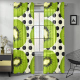 kiwi black dot background Gauze Curtain