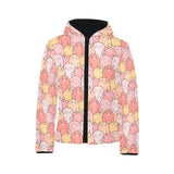 Pig Pattern Print Design 04 Kids' Boys' Girls' Padded Hooded Jacket