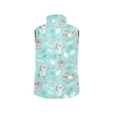 Cute koalas blue background pattern Men's Padded Vest