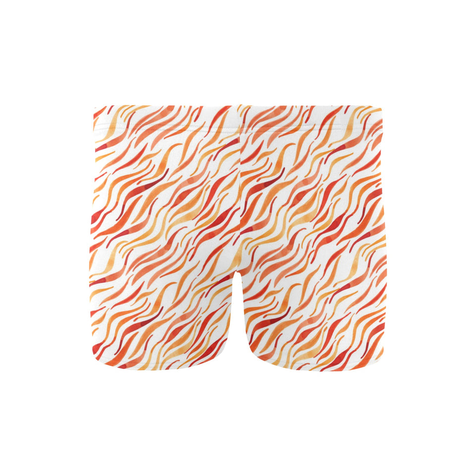 Fire flame watercolor pattern Men's Swimming Trunks