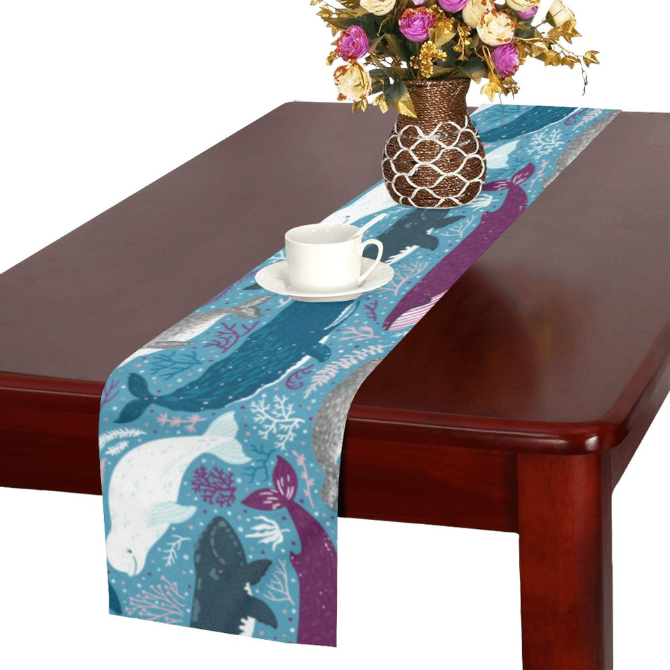 Whale design pattern Table Runner
