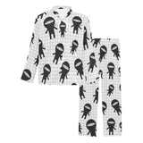 Ninja pattern plaid background Men's Long Pajama Set