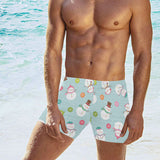 Cute snowman snowflake pattern Men's Swimming Trunks