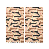Dachshund floral background Gauze Curtain