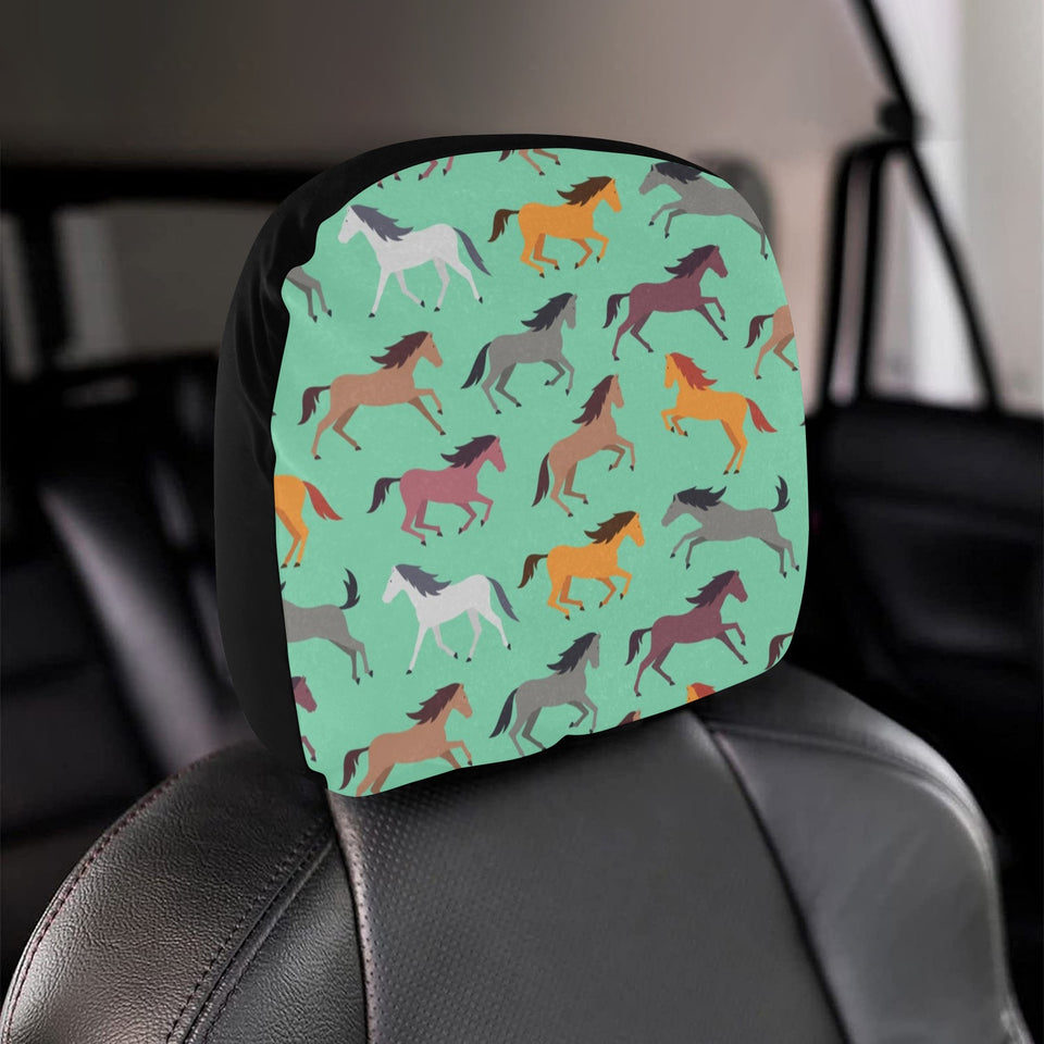 Colorful horses pattern Car Headrest Cover