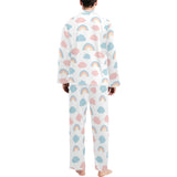 Cute rainbow clound pattern Men's Long Pajama Set