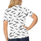 Swordfish Pattern Print Design 04 Women's All Over Print Polo Shirt