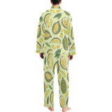 Durian leaves pattern background Men's Long Pajama Set