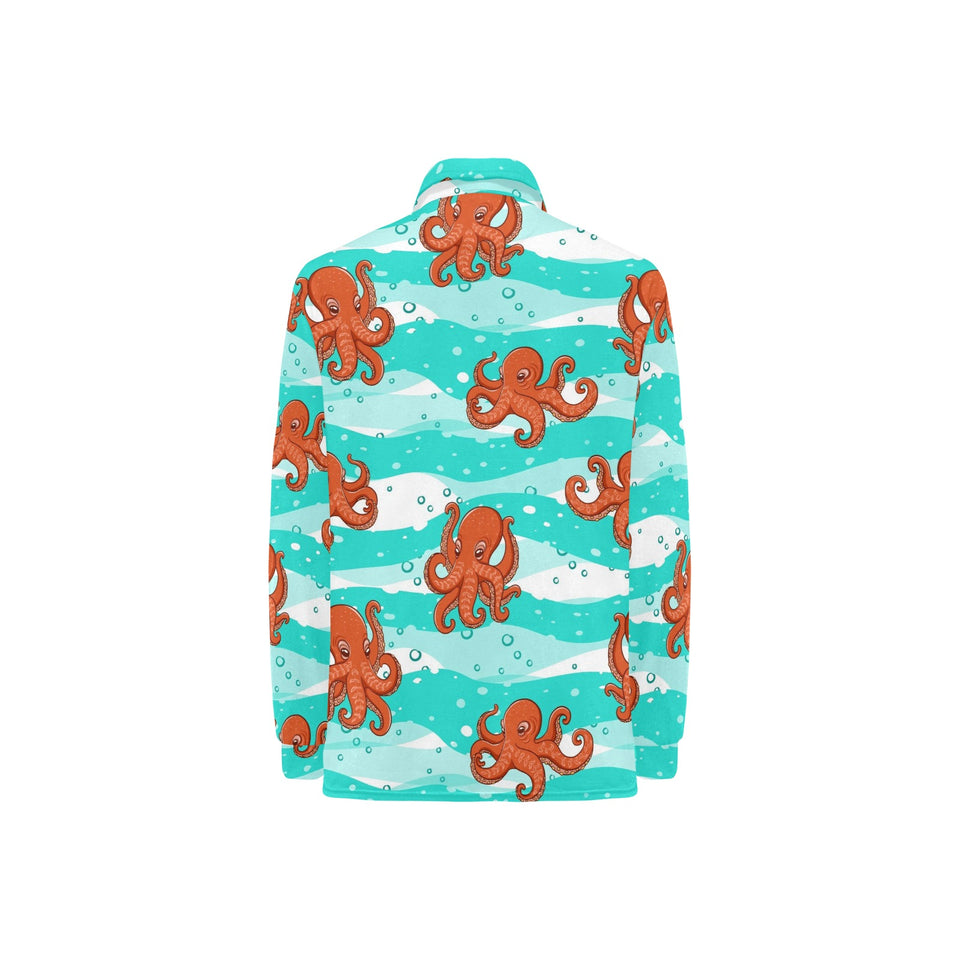 Octopuses sea wave background Women's Long Sleeve Polo Shirt