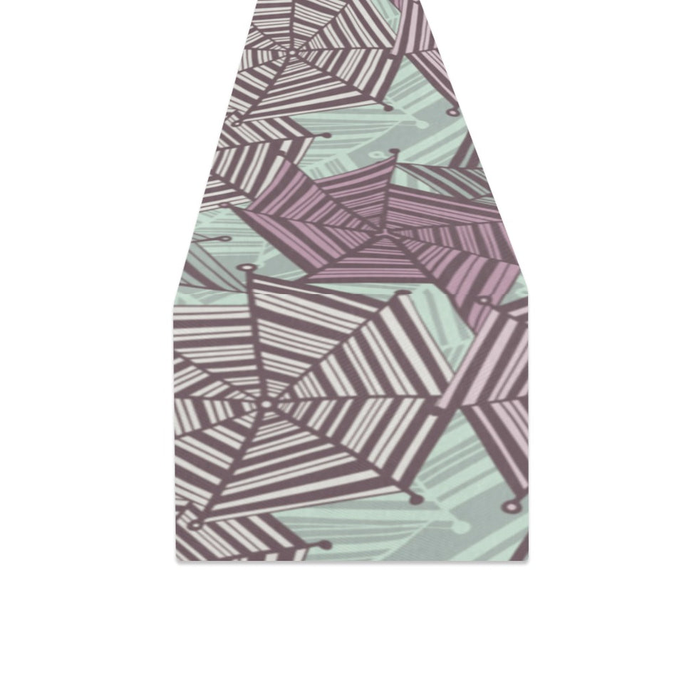 Spider web cobweb design color pattern Table Runner