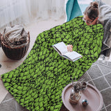 Green hop pattern Blanket Robe with Sleeves