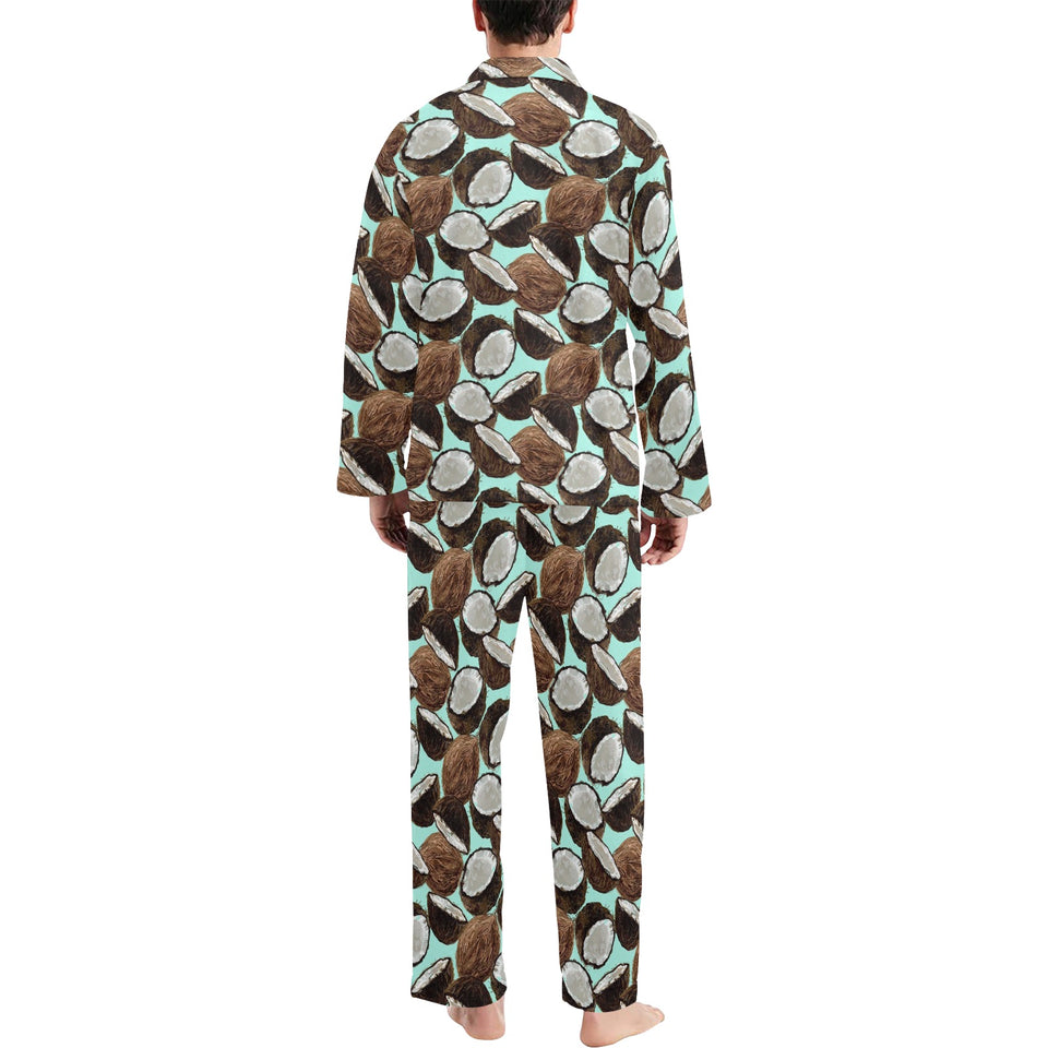 Coconut Pattern Print Design 03 Men's Long Pajama Set