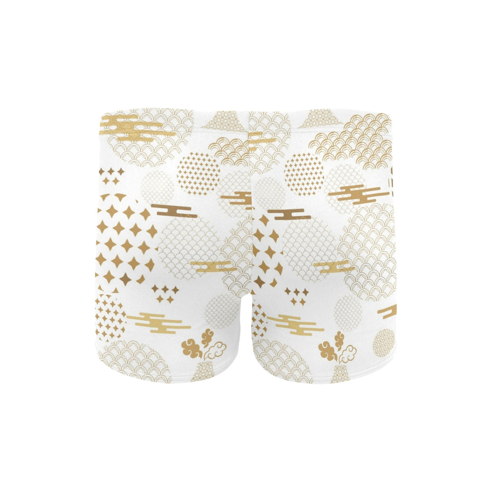Beautiful gold japanese pattern Men's Swimming Trunks