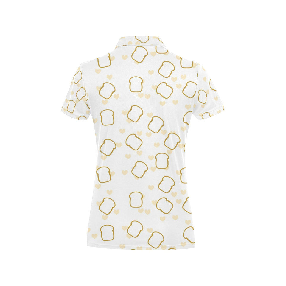 Bread Toast Pattern Print Design 01 Women's All Over Print Polo Shirt