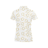 Bread Toast Pattern Print Design 01 Women's All Over Print Polo Shirt
