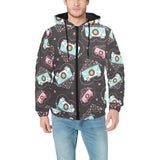 Camera Pattern Print Design 04 Men's Padded Hooded Jacket