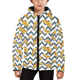 Pizza design pattern Kids' Boys' Girls' Padded Hooded Jacket