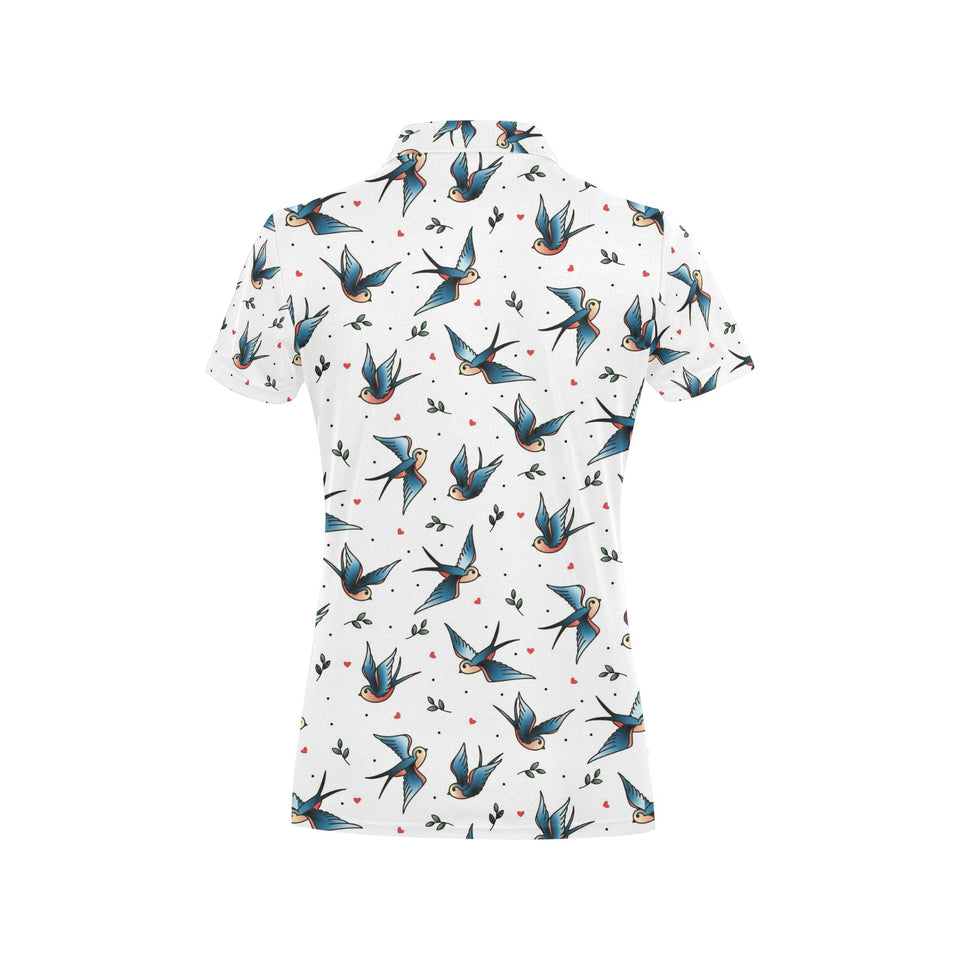 Swallow Pattern Print Design 04 Women's All Over Print Polo Shirt