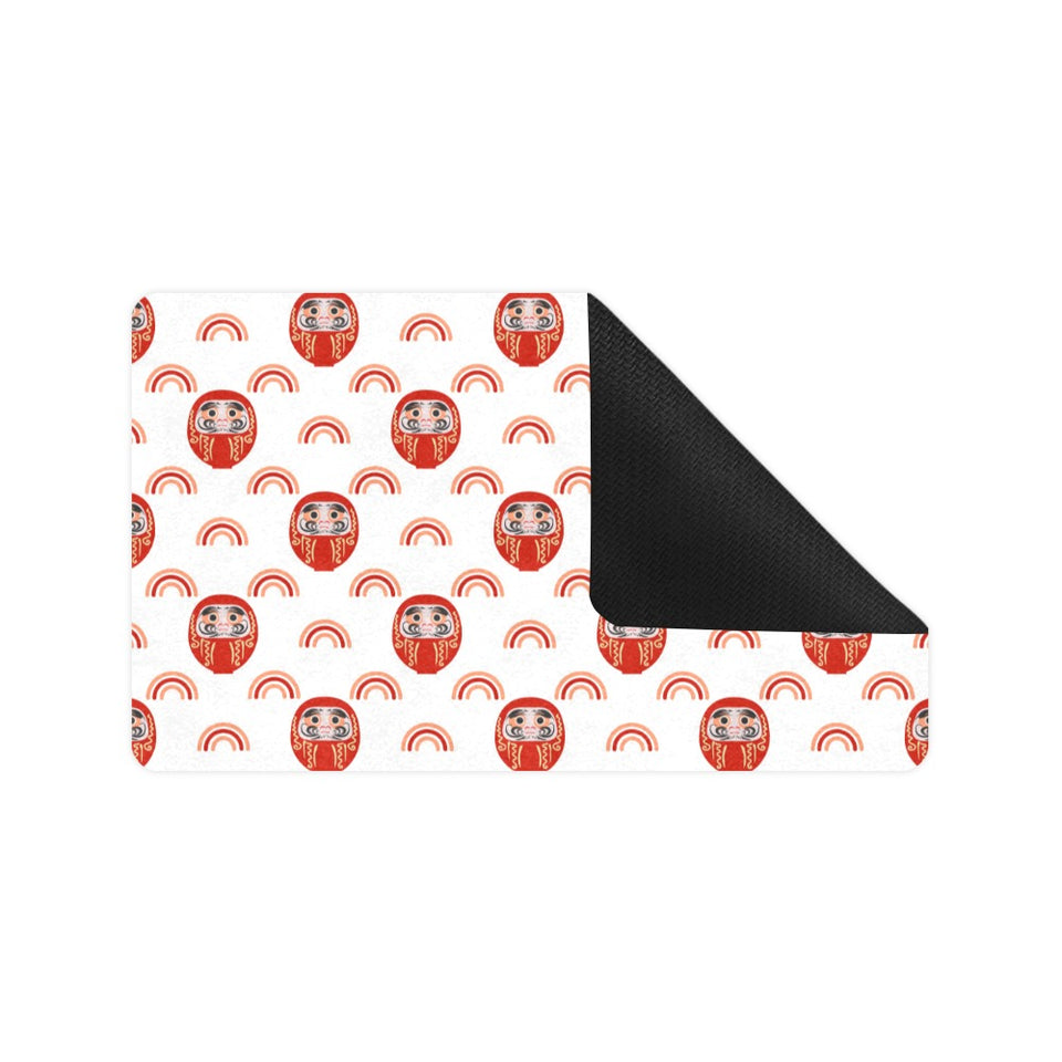 Daruma japanese wooden doll design pattern Doormat