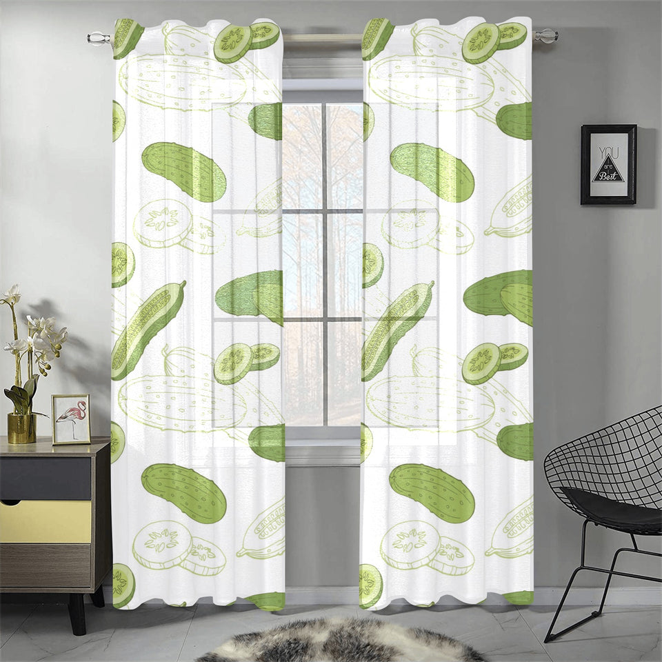 Cucumber sketch pattern Gauze Curtain