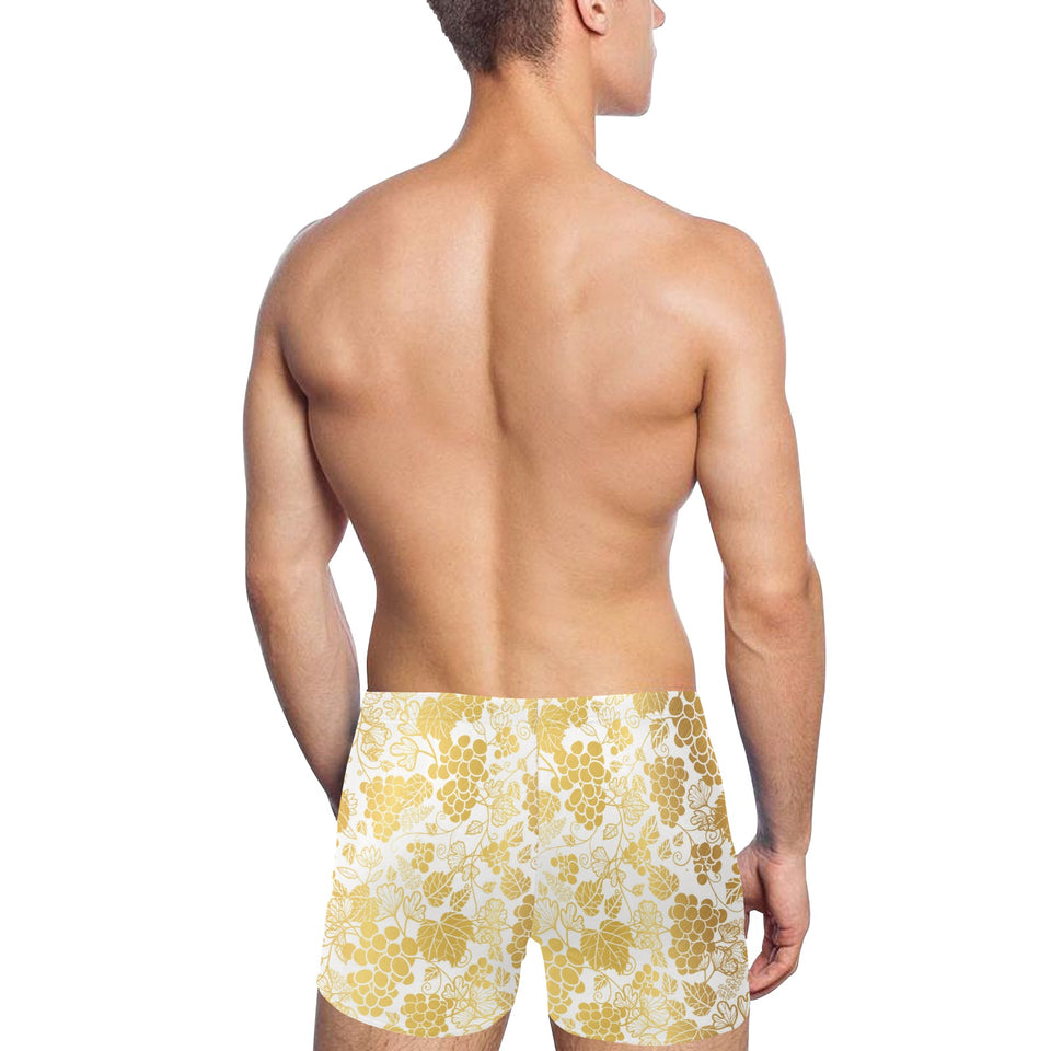 Gold grape pattern Men's Swimming Trunks