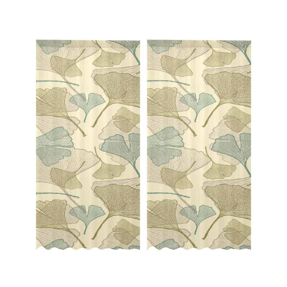 Ginkgo leaves design pattern Gauze Curtain