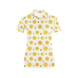 oranges leaves pattern Women's All Over Print Polo Shirt