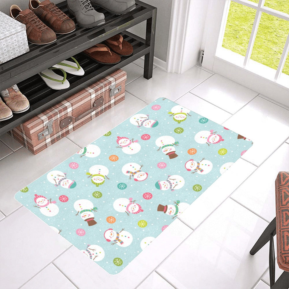Cute snowman snowflake pattern Doormat