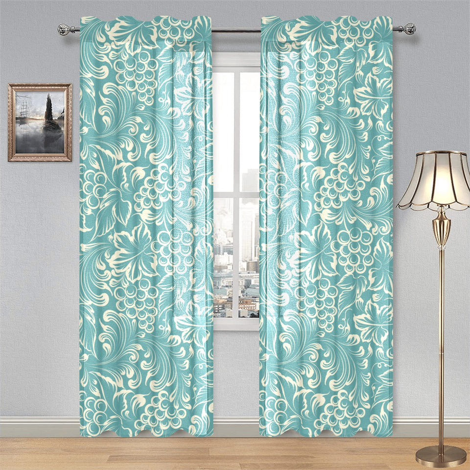 Classic Hand drawn Grape pattern Gauze Curtain