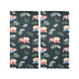 Cute sloths sleeping christmas ball santa hat patt Gauze Curtain