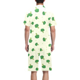 Broccoli pattern Men's V-Neck Short Pajama Set