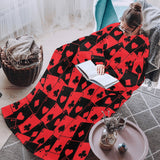 Casino Cards Suits Pattern Print Design 02 Blanket Robe with Sleeves