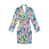 Colorful mushroom design pattern Women's Long Sleeve Belted Night Robe