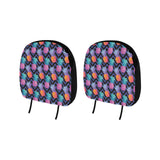 Pineapples pattern zigzag background Car Headrest Cover
