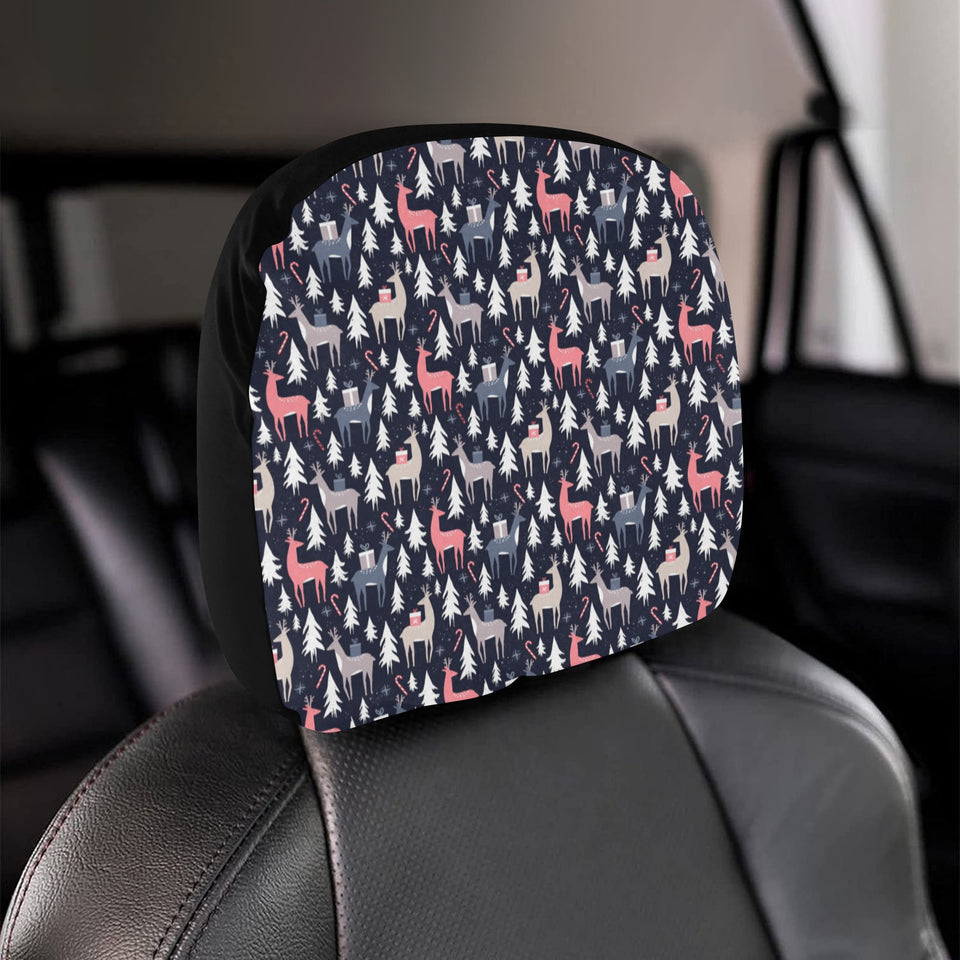 Deers Winter Christmas pattern Car Headrest Cover