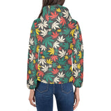 Canabis Marijuana Weed Pattern Print Design 02 Women's Padded Hooded Jacket