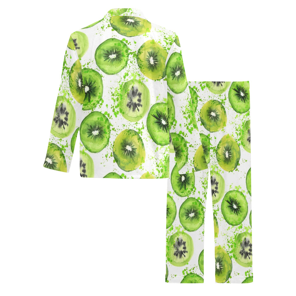 Watercolor kiwi pattern Men's Long Pajama Set