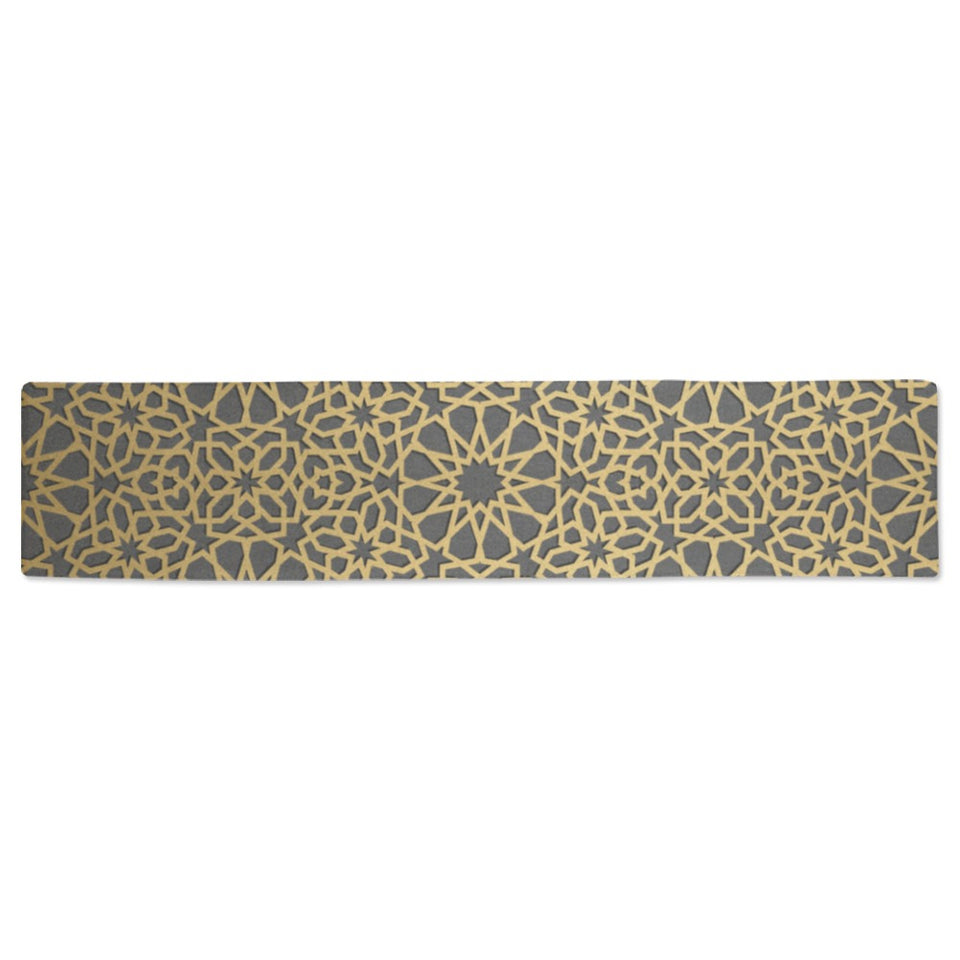 arabic star gold pattern Table Runner