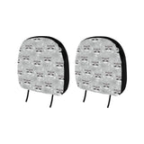 Cute raccoons leaves dot Car Headrest Cover