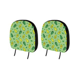 Avocado pattern green background Car Headrest Cover