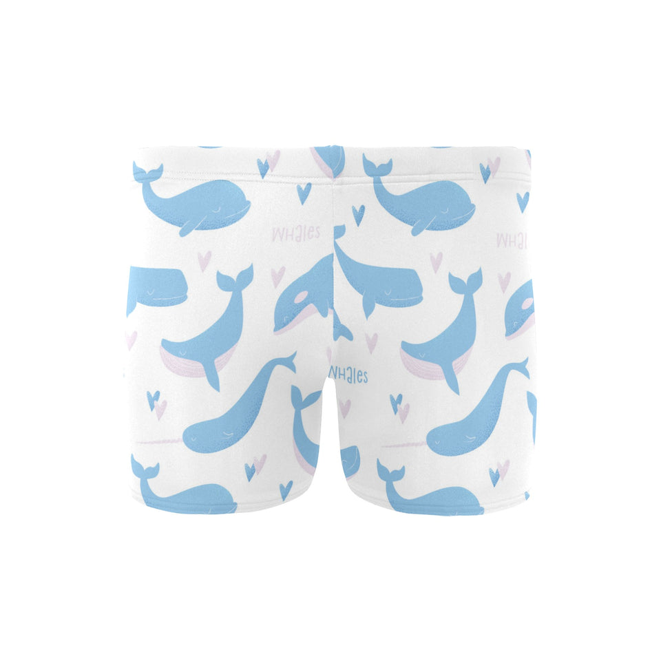Blue whale pattern Men's Swimming Trunks
